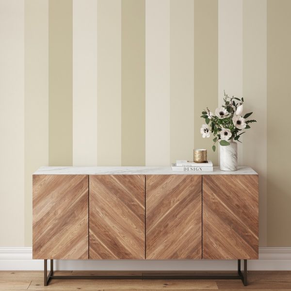 World of Wallpaper Stripe Wallpaper Beige-Cream Natural 